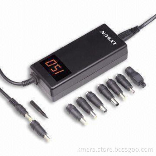 90W Universal Laptop AC Adapter with 5.5 x 2.5mm Standard Connector, Measures 13.8 x 5.8 x 3.5cm